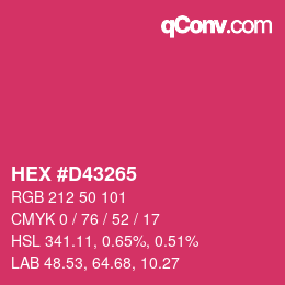 颜色代码: HEX #D43265 | qconv.com