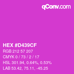 Color code: HEX #D439CF | qconv.com