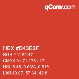Color code: HEX #D43E2F | qconv.com