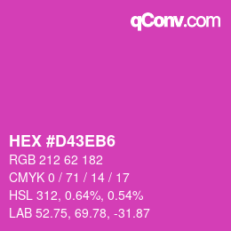 カラーコード: HEX #D43EB6 | qconv.com