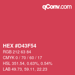 颜色代码: HEX #D43F54 | qconv.com