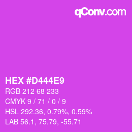 カラーコード: HEX #D444E9 | qconv.com