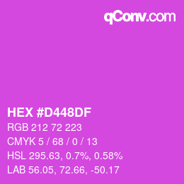 カラーコード: HEX #D448DF | qconv.com