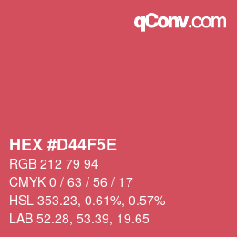 Color code: HEX #D44F5E | qconv.com
