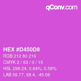 颜色代码: HEX #D450D8 | qconv.com