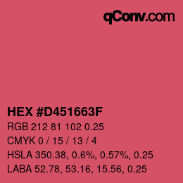 Farbcode: HEX #D451663F | qconv.com