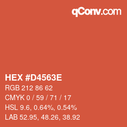 Farbcode: HEX #D4563E | qconv.com