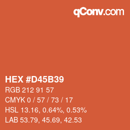 Color code: HEX #D45B39 | qconv.com