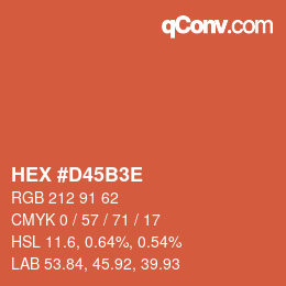 Color code: HEX #D45B3E | qconv.com