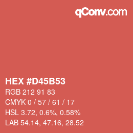 Color code: HEX #D45B53 | qconv.com