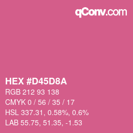 カラーコード: HEX #D45D8A | qconv.com