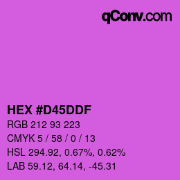 Color code: HEX #D45DDF | qconv.com