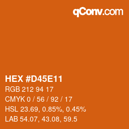 Color code: HEX #D45E11 | qconv.com