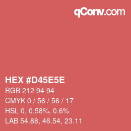 Código de color: HEX #D45E5E | qconv.com