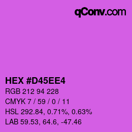 カラーコード: HEX #D45EE4 | qconv.com