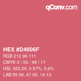 カラーコード: HEX #D4606F | qconv.com