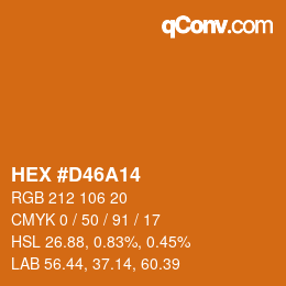 颜色代码: HEX #D46A14 | qconv.com