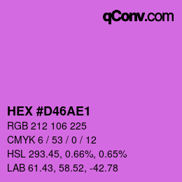 カラーコード: HEX #D46AE1 | qconv.com