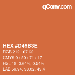 Color code: HEX #D46B3E | qconv.com