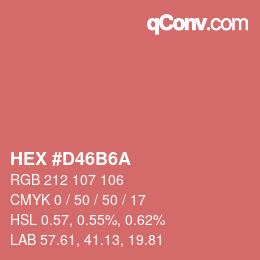 Color code: HEX #D46B6A | qconv.com