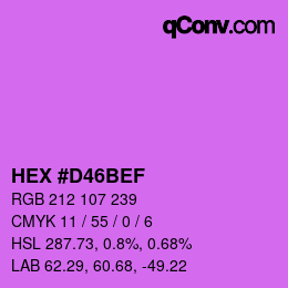 Color code: HEX #D46BEF | qconv.com