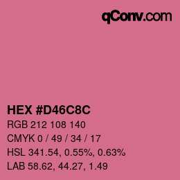 Color code: HEX #D46C8C | qconv.com