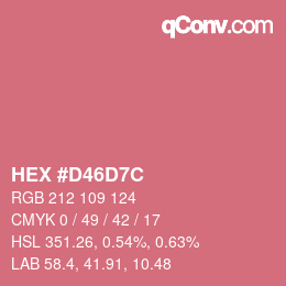 Farbcode: HEX #D46D7C | qconv.com