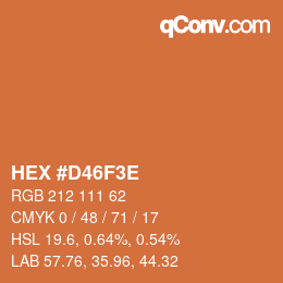 Color code: HEX #D46F3E | qconv.com