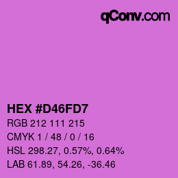 Color code: HEX #D46FD7 | qconv.com