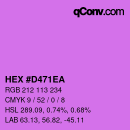 颜色代码: HEX #D471EA | qconv.com