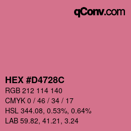 カラーコード: HEX #D4728C | qconv.com