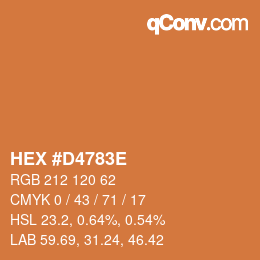 Farbcode: HEX #D4783E | qconv.com