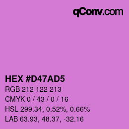 Color code: HEX #D47AD5 | qconv.com
