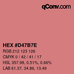 Color code: HEX #D47B7E | qconv.com