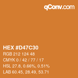 颜色代码: HEX #D47C30 | qconv.com
