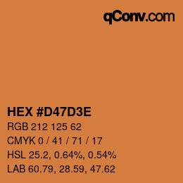 Color code: HEX #D47D3E | qconv.com