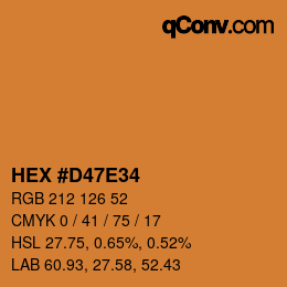 Color code: HEX #D47E34 | qconv.com