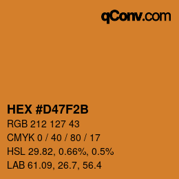 颜色代码: HEX #D47F2B | qconv.com