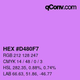 颜色代码: HEX #D480F7 | qconv.com