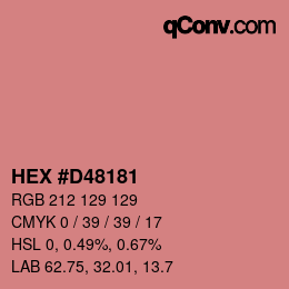 カラーコード: HEX #D48181 | qconv.com