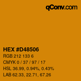 カラーコード: HEX #D48506 | qconv.com