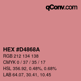 カラーコード: HEX #D4868A | qconv.com
