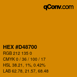 Color code: HEX #D48700 | qconv.com