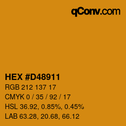 カラーコード: HEX #D48911 | qconv.com