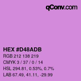 Color code: HEX #D48ADB | qconv.com