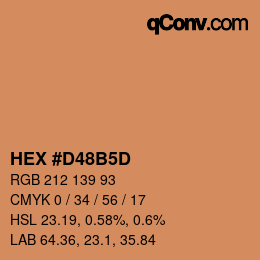 カラーコード: HEX #D48B5D | qconv.com