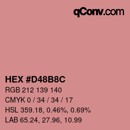 Color code: HEX #D48B8C | qconv.com