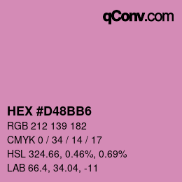 カラーコード: HEX #D48BB6 | qconv.com