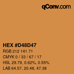 Color code: HEX #D48D47 | qconv.com