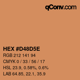 Color code: HEX #D48D5E | qconv.com